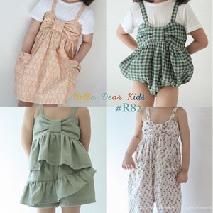 R82/ kids Sewing pattern/PDF sewing pattern/4 Bundle dress, blouse and romper/ A4 or letter size/PDF Sewing Patterns/ 3M~12Y