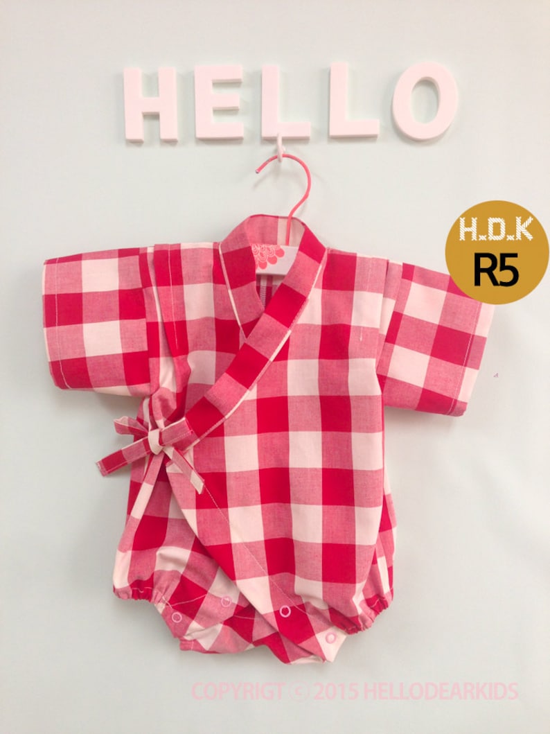 R5/ kids sewing pattern pdf, Kimono suit Toddler Romper, one piece coverall, kids romper, baby suit, sizes 12M to 4T image 5
