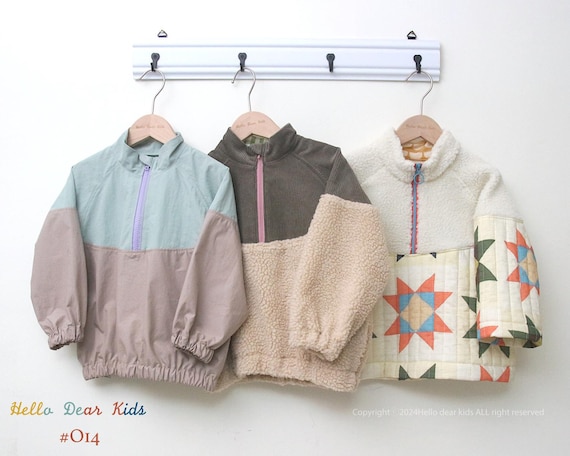 O14/ kids Sewing pattern/PDF sewing pattern/Kids anorak, Kids jumper pattern/ A0 , A4 or letter size and projector file/Layered file/12M~13Y