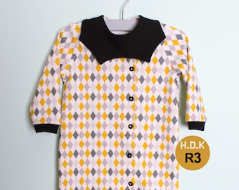 Baby Strampler/ Baby Schnittmuster pdf, Einteiler Overall, Kinder Strampler, Baby Anzug, Langarm Größen Neugeborene bis 4T.
