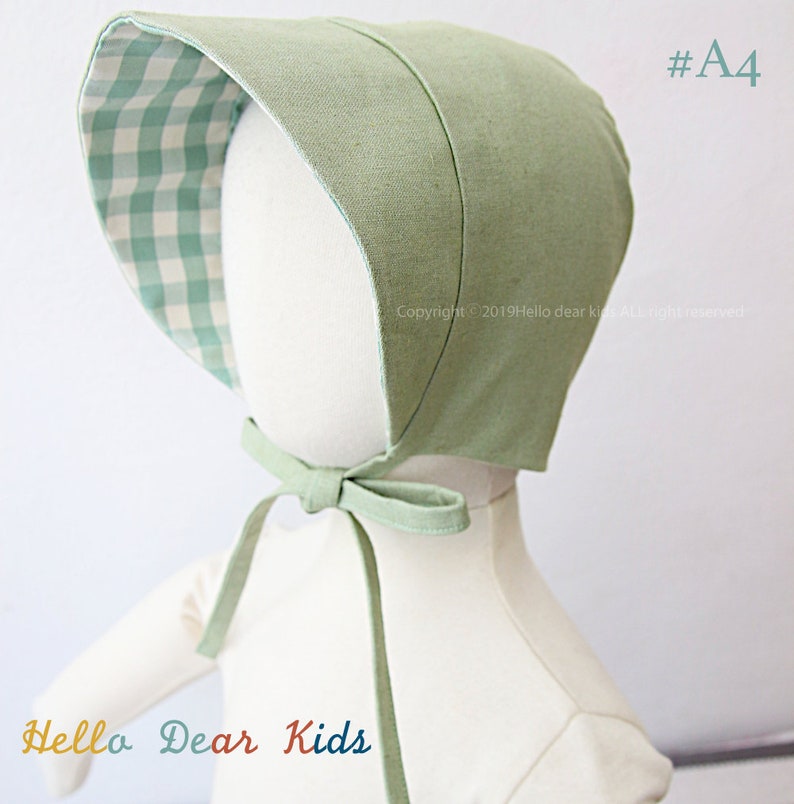 A4Letter,A0 format/ Baby sewing pattern / kids sewing pattern pdf / Baby reversible bonnet/ / kid's bonnet/ Baby beanie / sizes 3M3years image 4