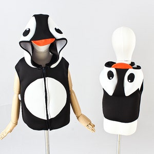 O1/ Kid's sewing pattern pdf/Toddler Kid's/ penguin hooded vest / hood vest/  sizes 2T to 8Years.