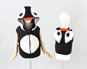 O1/ Kid's sewing pattern pdf/Toddler Kid's/ penguin hooded vest / hood vest/  sizes 2T to 8Years.