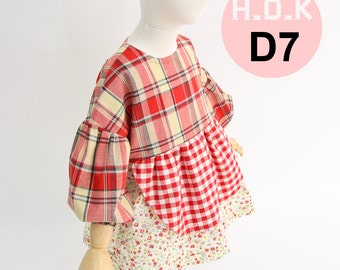 D7/Girl's dress/ Red riding hood/Snow white/Alice in wonderland/3 in 1 sewing pattern/Kid's sewing pattern pdf /Girl dress/12M-12Y