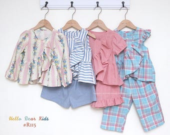 Bundle pattern/R115/kids Sewing pattern/PDF sewing pattern/Blouse and pants/A4 or letter size and Projector file/Layered Patterns/3M~12Y