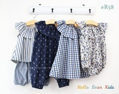R58/4 Bundle neck frill dress(3M~12Y), romper and bloomer(3M-3T)/Sewing pattern/PDF sewing pattern/Kids sewing pattern pattern/baby pattern