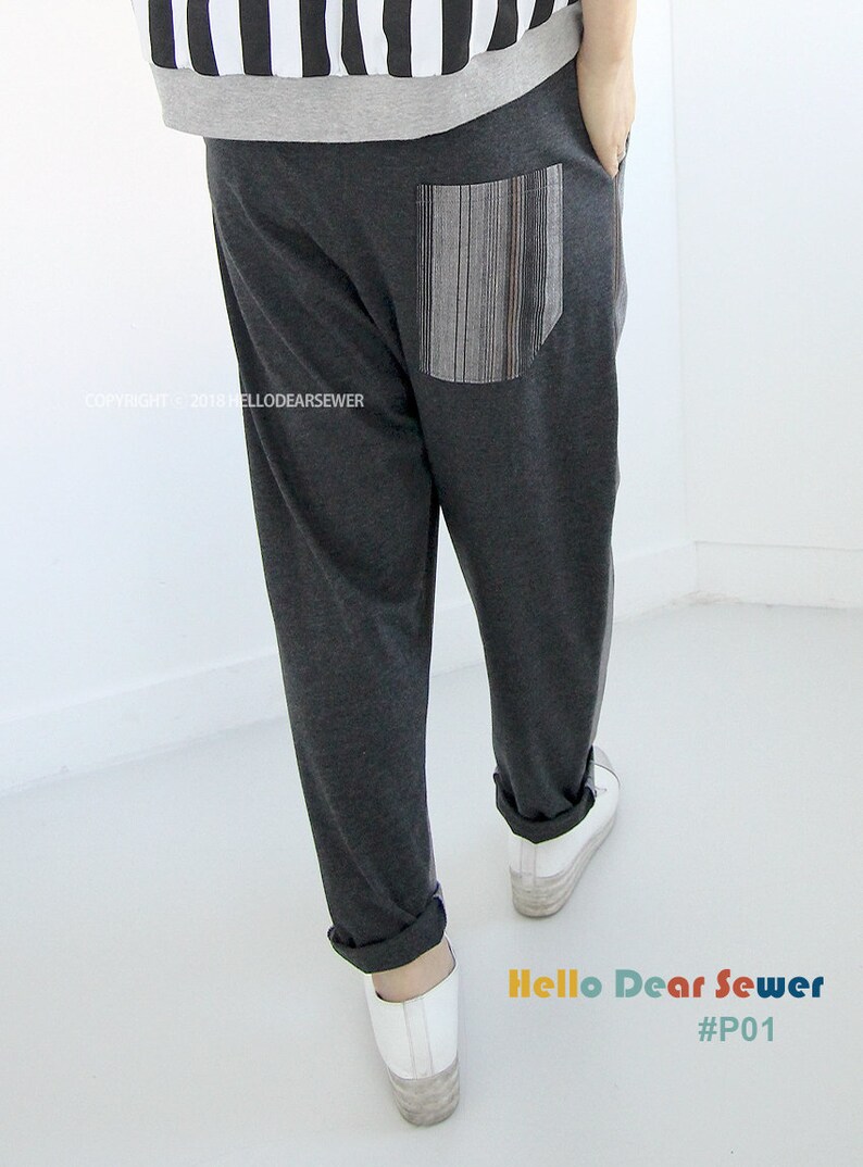 Women's PDF Sewing Pattern pants / String pants / women pants Regular fit sizes XXS-XL P01 image 10