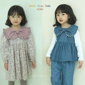 Dress sewing pattern/D61/kids Sewing pattern/PDF sewing pattern/ A4 or letter size and Projector file and A0/Layered Sewing Patterns/3M~12Y