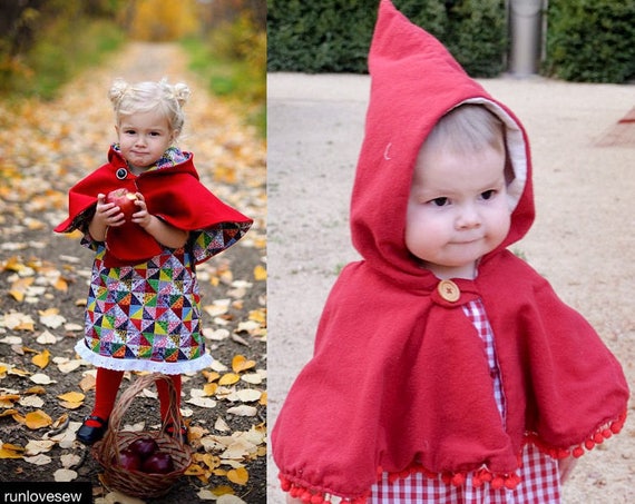 O1/ Cartamodello / Cartamodello PDF / Mantella con cappuccio rosso per  bambini / Cartamodelli per cucire per bambini /costume di Halloween  /abbigliamento per bambini/18m-8anni -  Italia