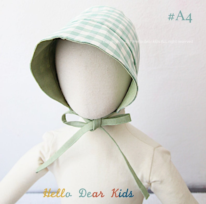 A4Letter,A0 format/ Baby sewing pattern / kids sewing pattern pdf / Baby reversible bonnet/ / kid's bonnet/ Baby beanie / sizes 3M3years image 7