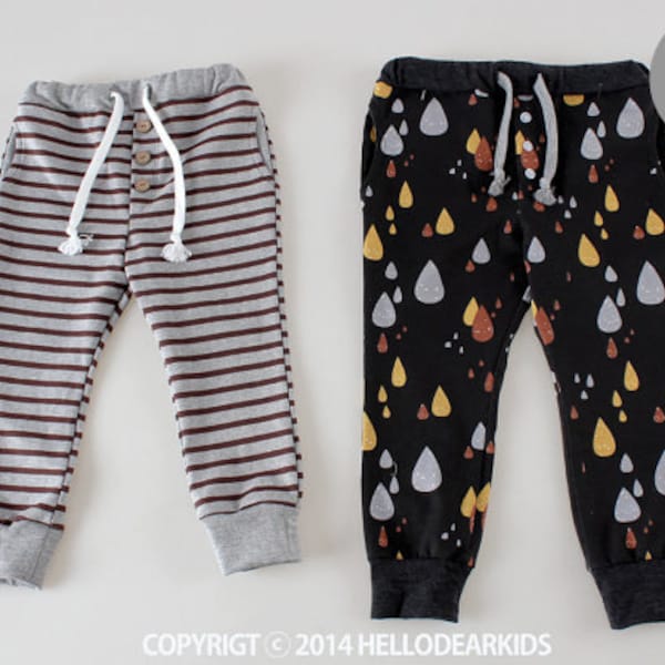 Schnittmuster für Kinder pdf/ Schnittmuster Kinderhose mit Tasche und Fake Knopfloch/ Schnittmuster für Kleinkinder