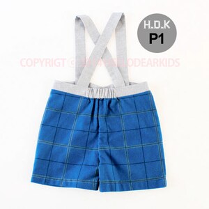 Kid's sewing pattern pdf/Toddler Kid's suspender pants / for Christmas/ overall/ All in one with plaid pattern, sizes 2T to 7 image 4