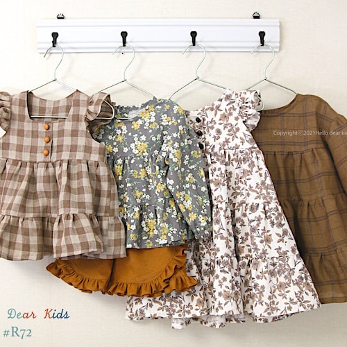 R72/ 4 Bundle dress and frill pants/  Kids & baby PDF sewing pattern/ /3M~12Y
