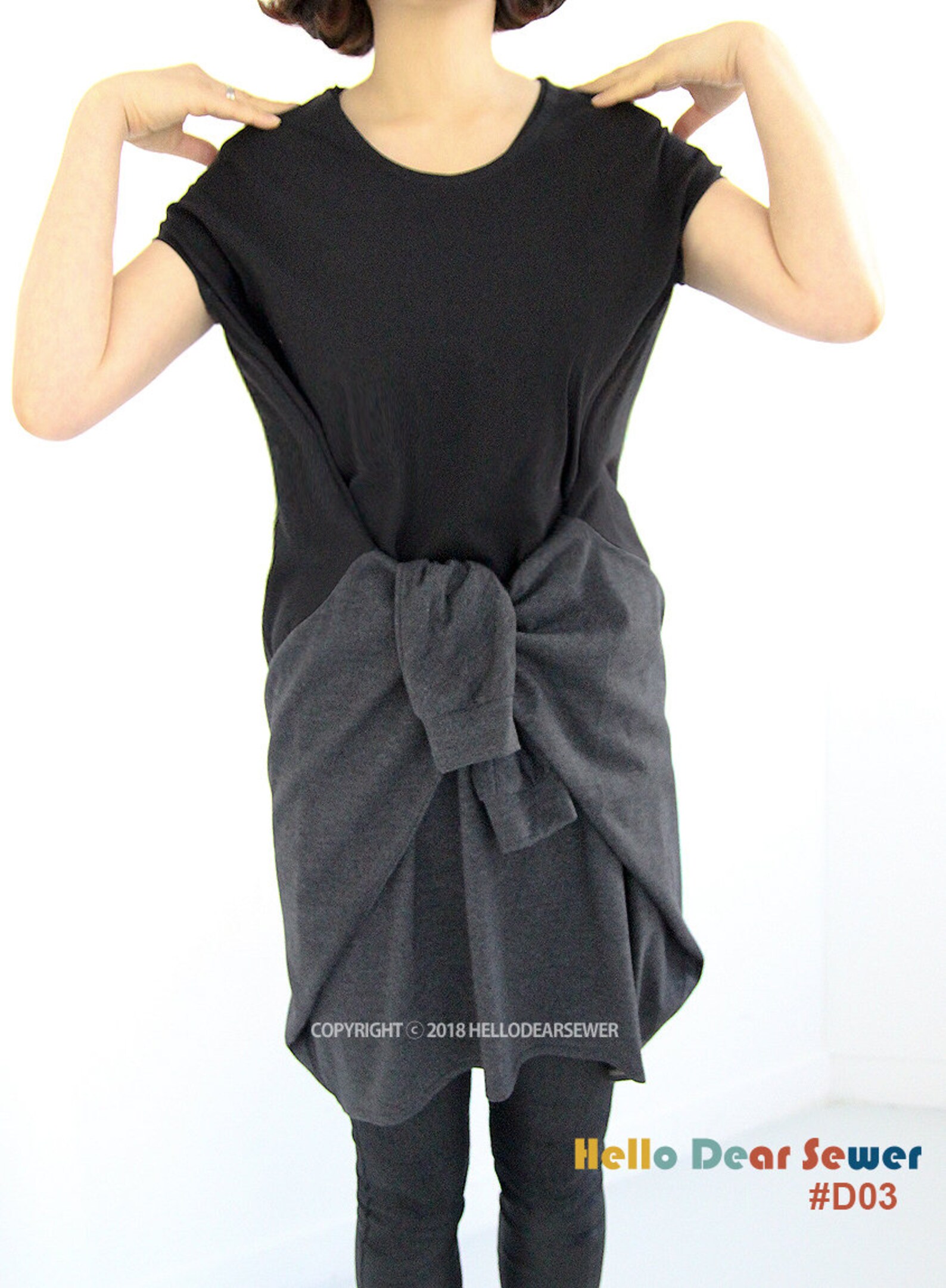Pattern Knit Print Cotton Jersey Dress main image 1