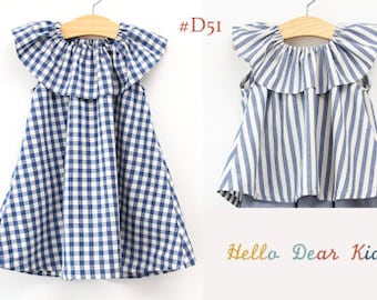 D51/Sewing pattern / PDF sewing pattern/ Girls dress  and blouse sewing pattern/ Kids sewing pattern pattern/baby sewing patterns/3M~12Years