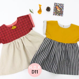 D11/baby sewing pattern pdf/A0 and A4 or letter size/ girls dress / gather dress/ children clothing/Toddler sewing pattern/ 6M-7years