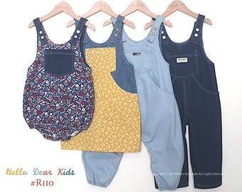 R110/Bundle Pants, Dress, Romper/ kids Sewing pattern/PDF sewing pattern/A4 or letter size and A0 file/Layered Sewing Patterns/3M~12Y