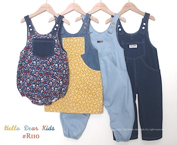 R110/Bundle Pants, Dress, Romper/ kids Sewing pattern/PDF sewing pattern/A4 or letter size and A0 file/Layered Sewing Patterns/3M~12Y