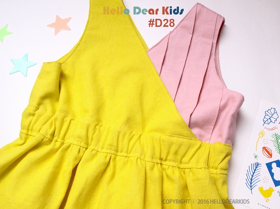 D28/PDF sewing pattern /Toddler Kids/ Little Girl dress and top / pleated dress and top/ sizes 12M-7years.