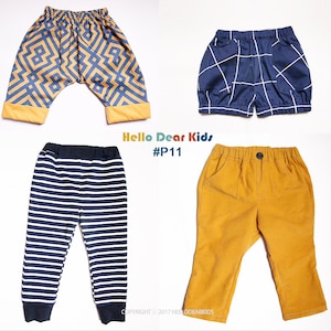 P11/Kids Sewing pattern /PDF sewing pattern/4 Basic pants Bundle patterns /baby sewing patterns/Toddler sewing pattern 6M-7years/ P11 image 1