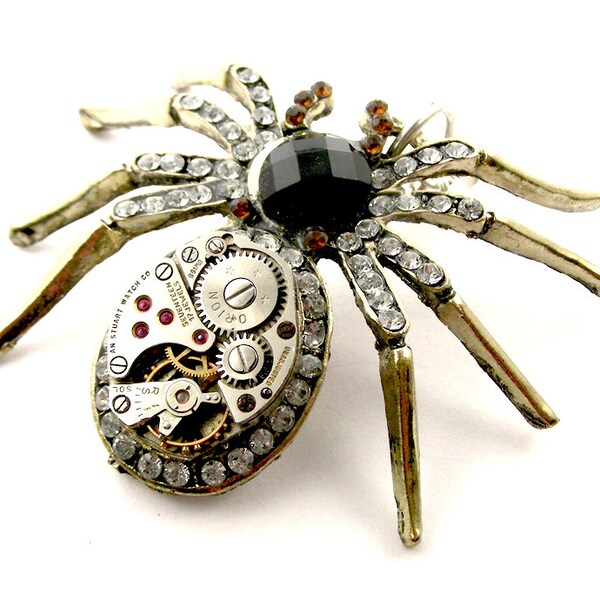 Rustic Spider Pendant - Steampunk Spider Pendant - Steampunk Fantasy Gift idea