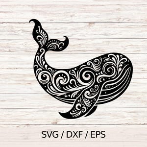 Zentangle Whale Cut File - Orca - Whale Print - Whale SVG Zentangle Whale Cut File - Orca - Whale Print - Whale SVG