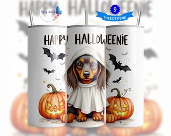 Happy Halloweenie Dachshund Png, Dog Mom Gift, Dachshund Lover, Halloween Gift, Wiener Png, Sausage Dog Png Doxie, Halloween Pumpkin