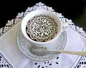 12  Edible Sugar Doilies Lace, Tea Lover Gift, Shabby Chic party decor, Mothers day gift idea Elegant, Romantic Bridal Shower
