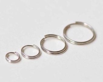 150pcs Metal Loop Rings Double Split Key Rings Clasp Connecter 1.2 x 12mm//18mm