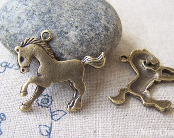 6 Horse charms tibetan silver A588