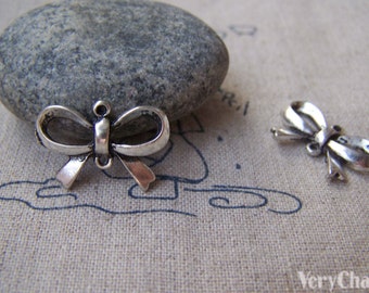 Bow-knot Connectors 22x12mm 10 Beauty Supplies Connectors Decorative Connectors Bow Connectors Tibetan Silver Bow Knots Charms