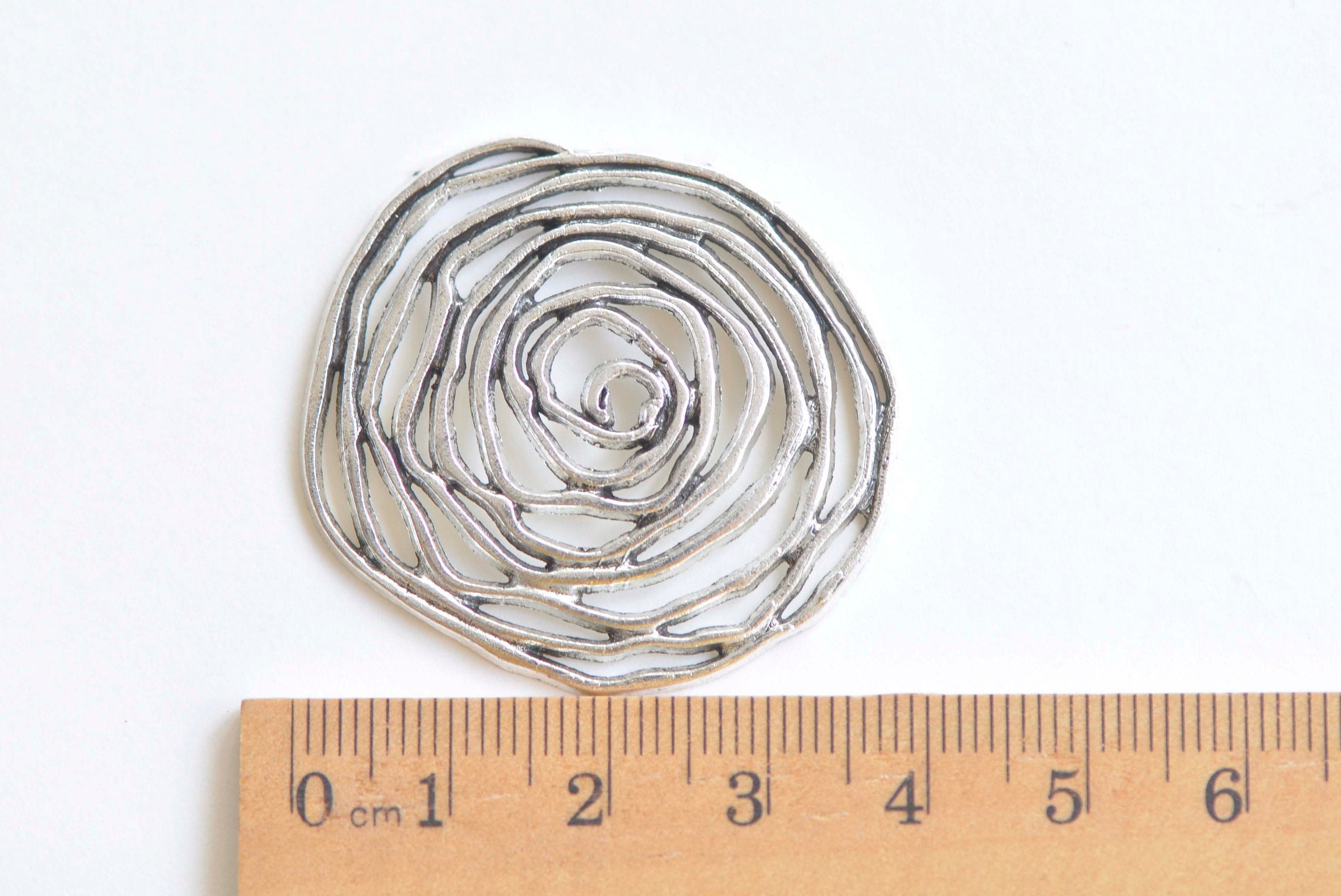  4pcs 37x36mm Filigree Flower Rose Charms Pendant Antique Silver  Color for Earring Making Necklace Making
