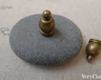 50 pcs of Antique Bronze Brass Bead Tassel Caps Cord Ends Charms 8x12mm A7472