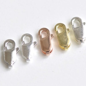 4 pcs 925 Sterling Silver Rectangle Lobster Claw Clasps Silver/Platinum/Gold/Rose Gold/Polished Sterling Silver