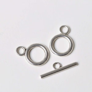 20 Sets Antique Silver Simple Round Smooth Toggle Clasps A8398 - Etsy