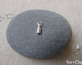 Silver Tone Tiny Fold Over Crimp Head Clasps 7mm Set of 200 pcs  A7231
