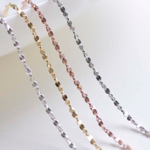 925 Sterling Silver Twisted Link Necklace Chain 16&quot; 18&quot; Silver/Platinum/Gold/Rose Gold