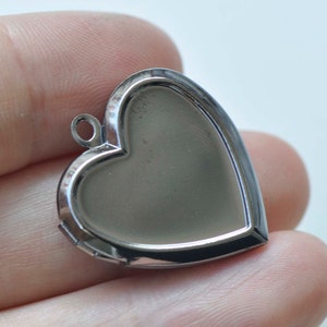 4 pcs Flat Back Bezel Heart Photo Locket Charms Pendants Shiny Gold/Rose Gold/Platinum/Gunmetal/Silver/Brushed Bronze image 8