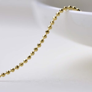16ft (5m) High Quality Gold Plated Faceted Bead Ball Necklace Chain 1.2mm A8600