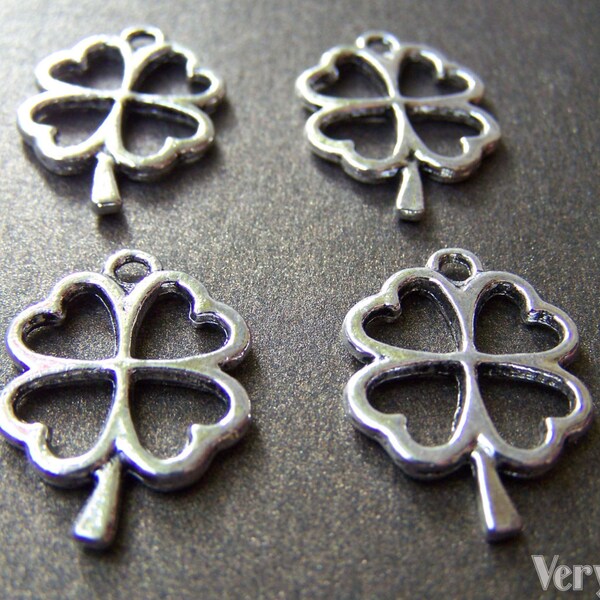 20 pcs of Antique Silver Filigree Lucky Flower Charms  17x25mm A3426