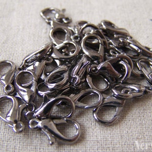 50 pcs Black Gunmetal Lobster Clasp Claw 12mm A4138