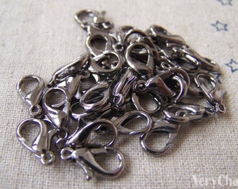 50 pcs Black Gunmetal Lobster Clasp Claw 12mm A4138