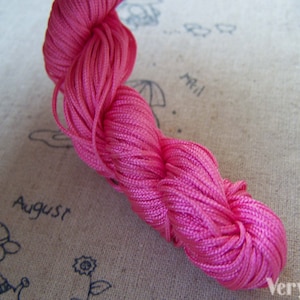 Neon Pink Macrame Cord Thread Rattail Braided Nylon Chinese Knot One Bundle of 36 meters A5047