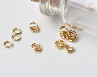 300 pcs Anti Tarnish 18K Gold Plated Brass Small Jump Rings 3mm 25gauge A8601