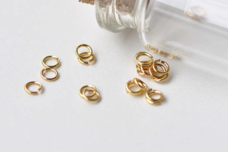 300 Pcs Anti Tarnish 24K Gold Plated Brass Small Jump Rings Etsy