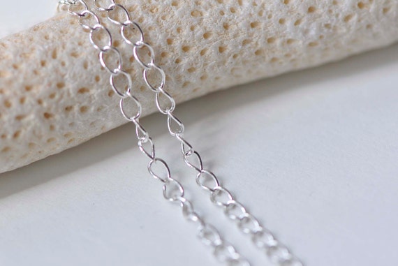 Silver Chain for Jewelry Making Sterling Silver Plated Brass Rolo Link  Cable Chain Lots Wholesale Supplies 4 Sizes You Choose Length 