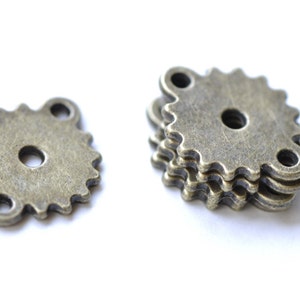 Small Gear Connectors Antique Bronze Mechanical Watch Movement Cog Wheels Set of 20 A8169