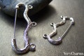 10 pcs Antique Silver Three Loops Bow Safety Pins Broochs 18x46mm A1778