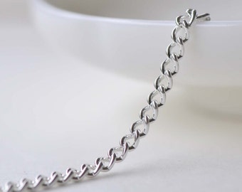 16ft (5m) of Silver Steel Curb Chain Link Size 2.8mm A8632