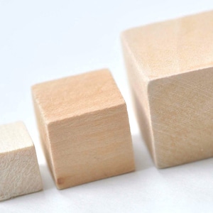 10 pcs Unfinished Natural Wood Cubes Findings (No Hole)  10mm/15mm/20mm/25mm/30mm/40mm/50mm/60mm